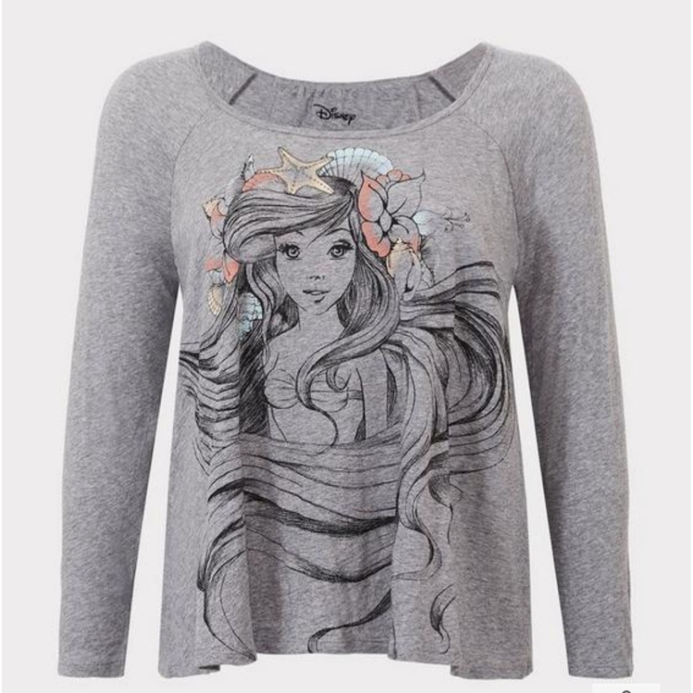 NWT Torrid Disney The Little Mermaid Ariel Lace-Up Back Top